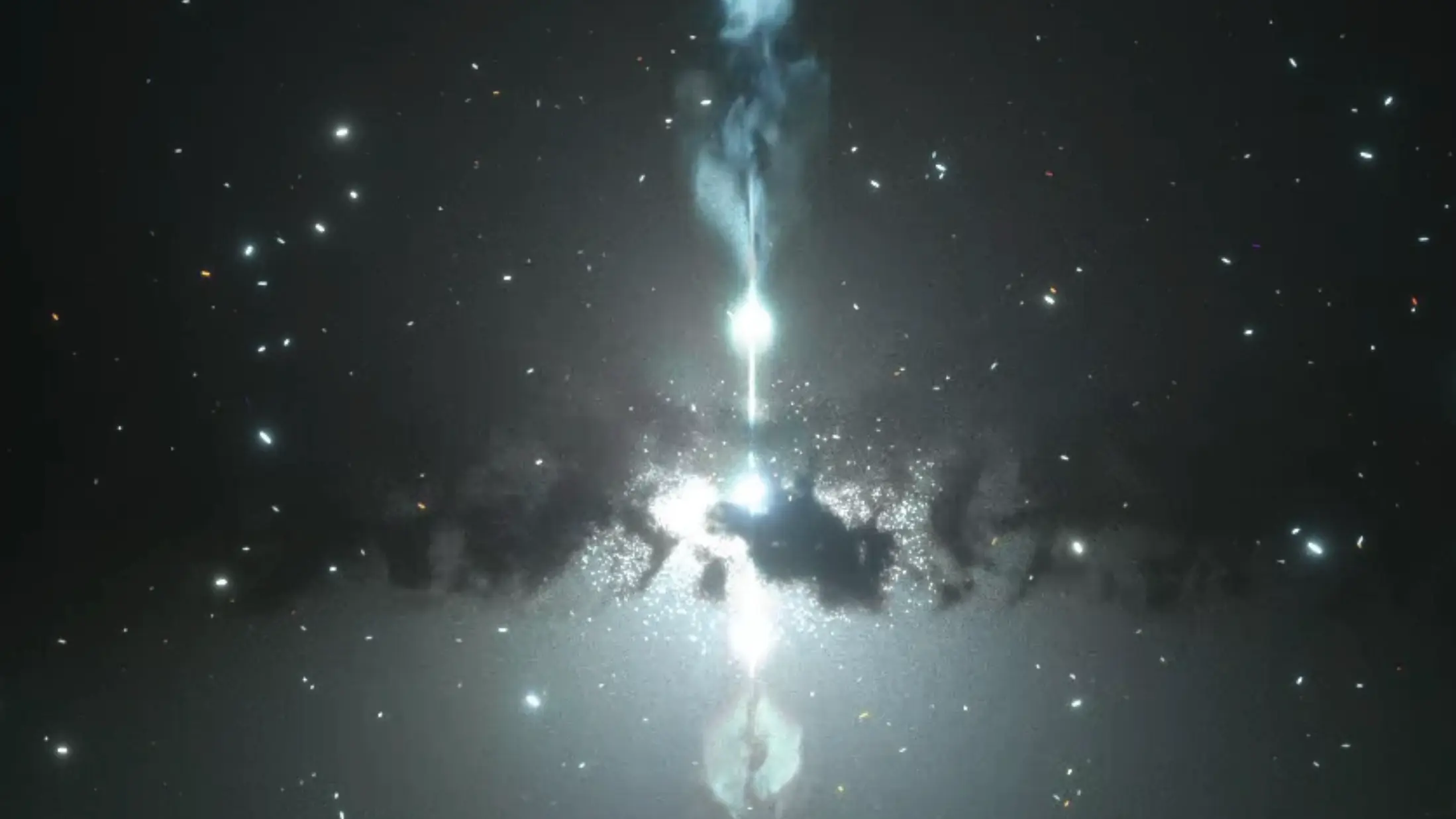 Visualisation of an active galaxy.