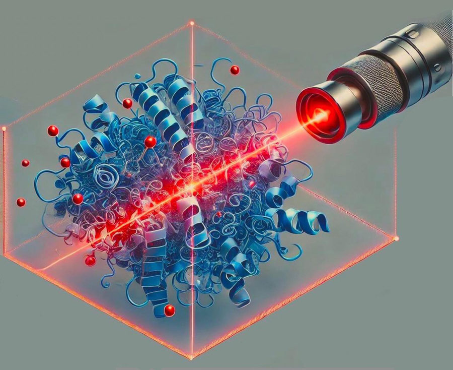 Graphic: Aligned biomolecules using an optical laser