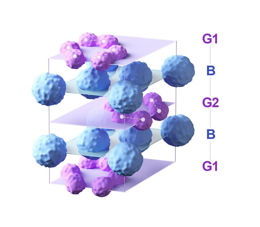 Graphic of a representative hydrogen structure from molecular dynamics simulation