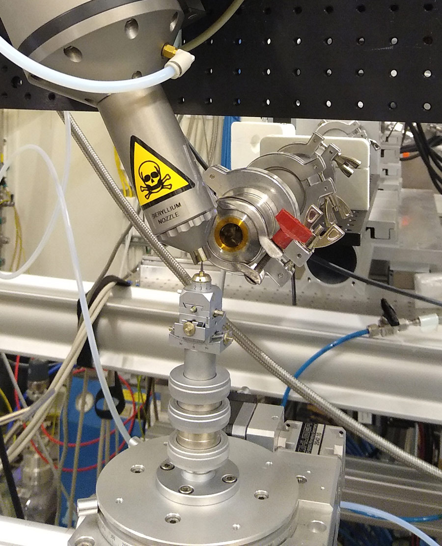 Photo of the experimental setup at Beamline P21.1.