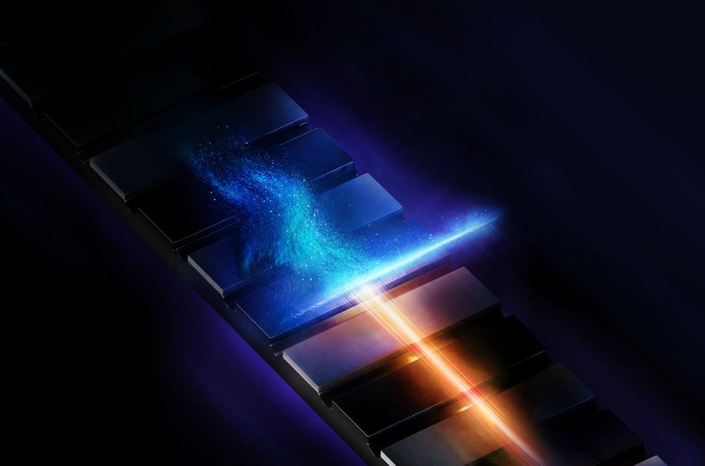 Visualisierung der Erzeugung von Röntgenlicht mithilfe technischer tricks im European XFEL.