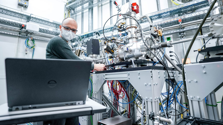 Photo of researchers at work in a research facility.