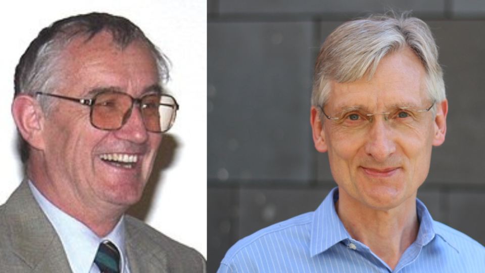 Portraits of Robert Klanner and Eckhard Elsen in formal and casual clothing.