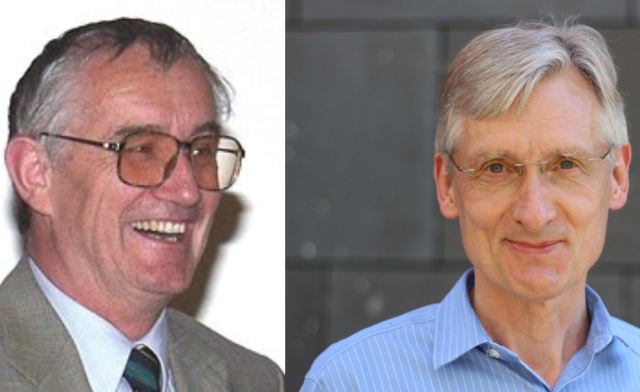 Portraits of Robert Klanner and Eckhard Elsen in formal and casual clothing.