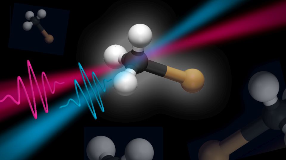 Visualization of a particle collision event in the CMS detector at the LHC at CERN.