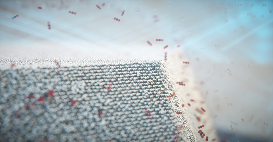 Graphic of oxidation on the surface of nanoparticles