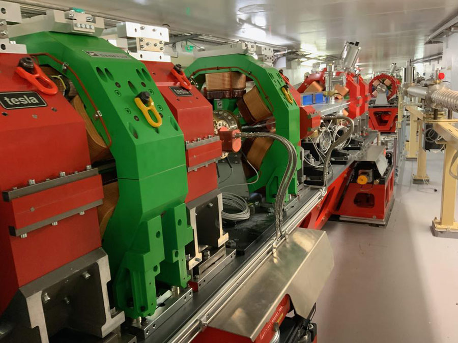 Photo of magnet assembly at the particle accelerator