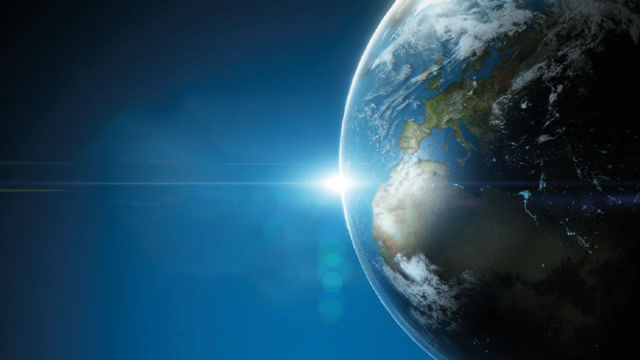 Earth moves around the sun in the universe.