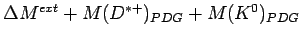 $ \Delta M^{ext} + M(D^{*+})_{PDG} + M(K^0)_{PDG}$